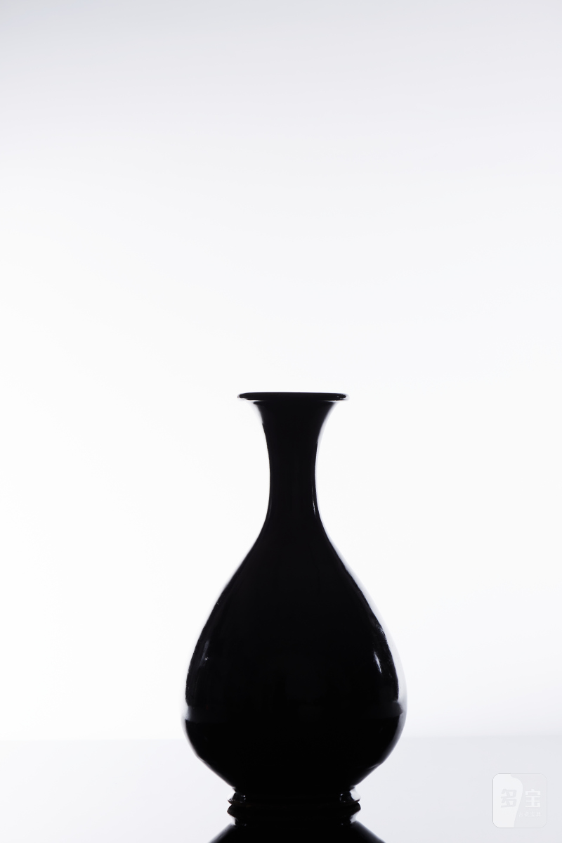 元代 黑釉描银玉壶春瓶 - 图12